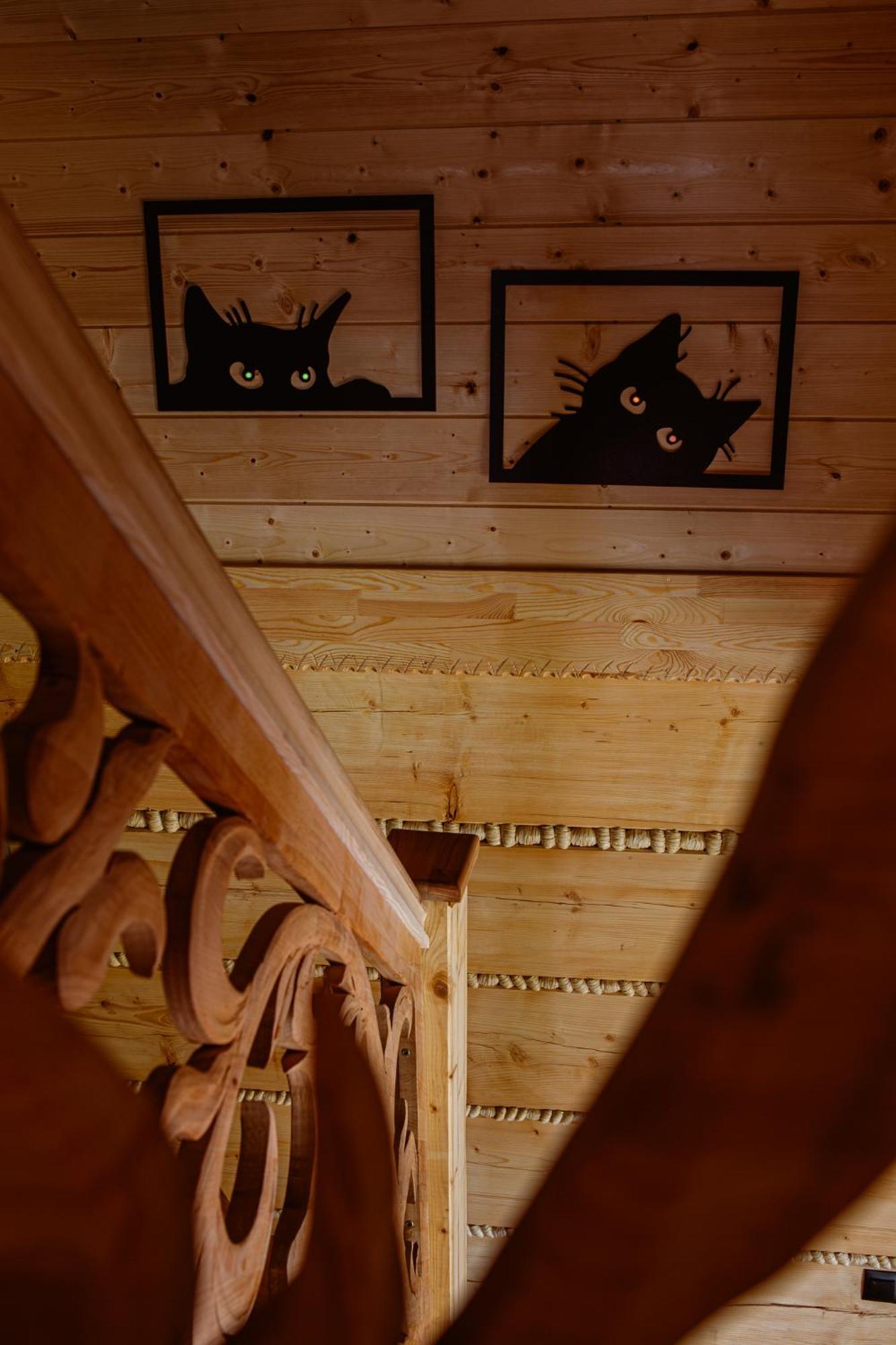 Czarny Kot Z Kominkiem I Sauna Chalet *